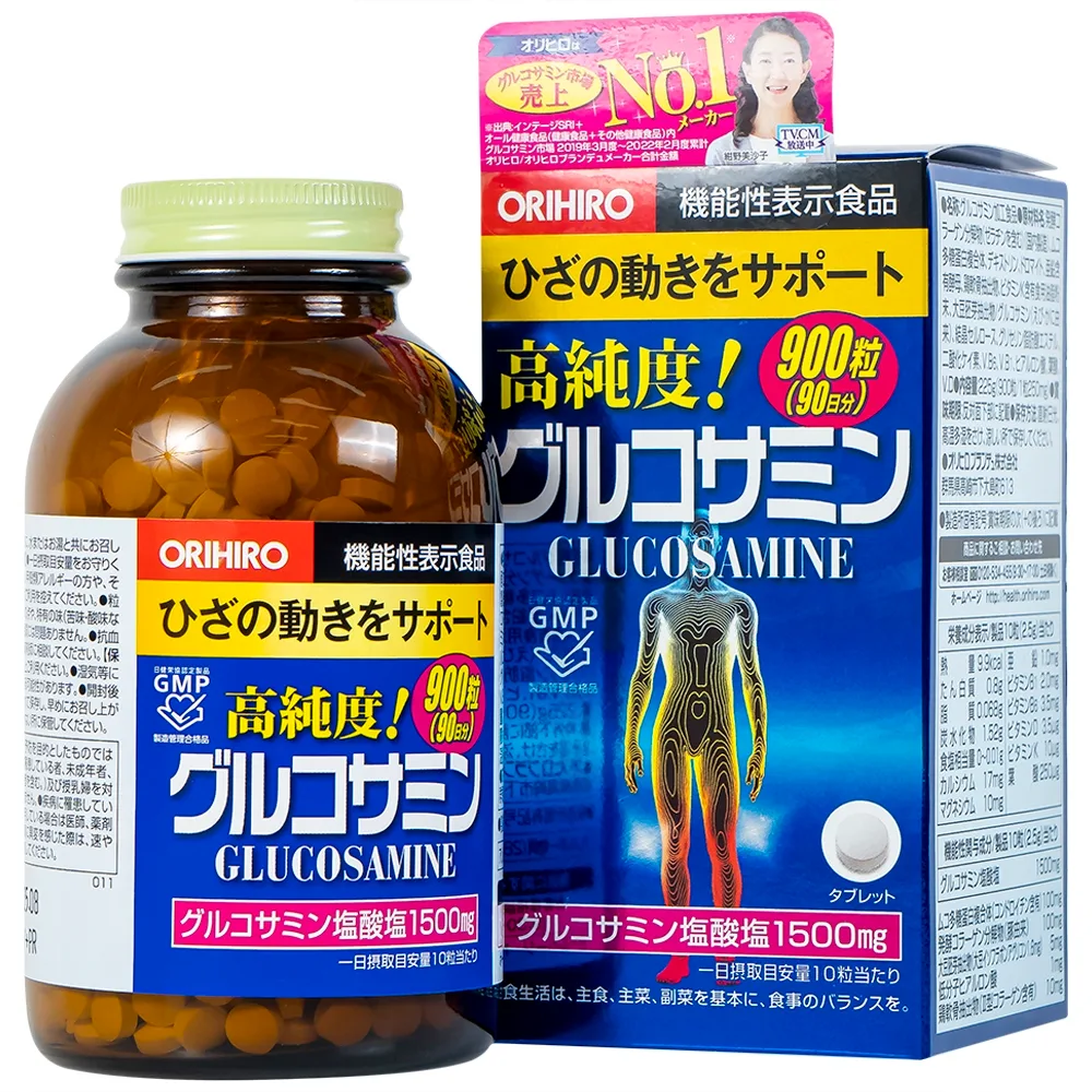 Hình ảnh Viên nén Orihiro Glucosamine 900 hỗ trợ làm trơn ổ khớp, hạn chế lão hóa khớp (900 viên)