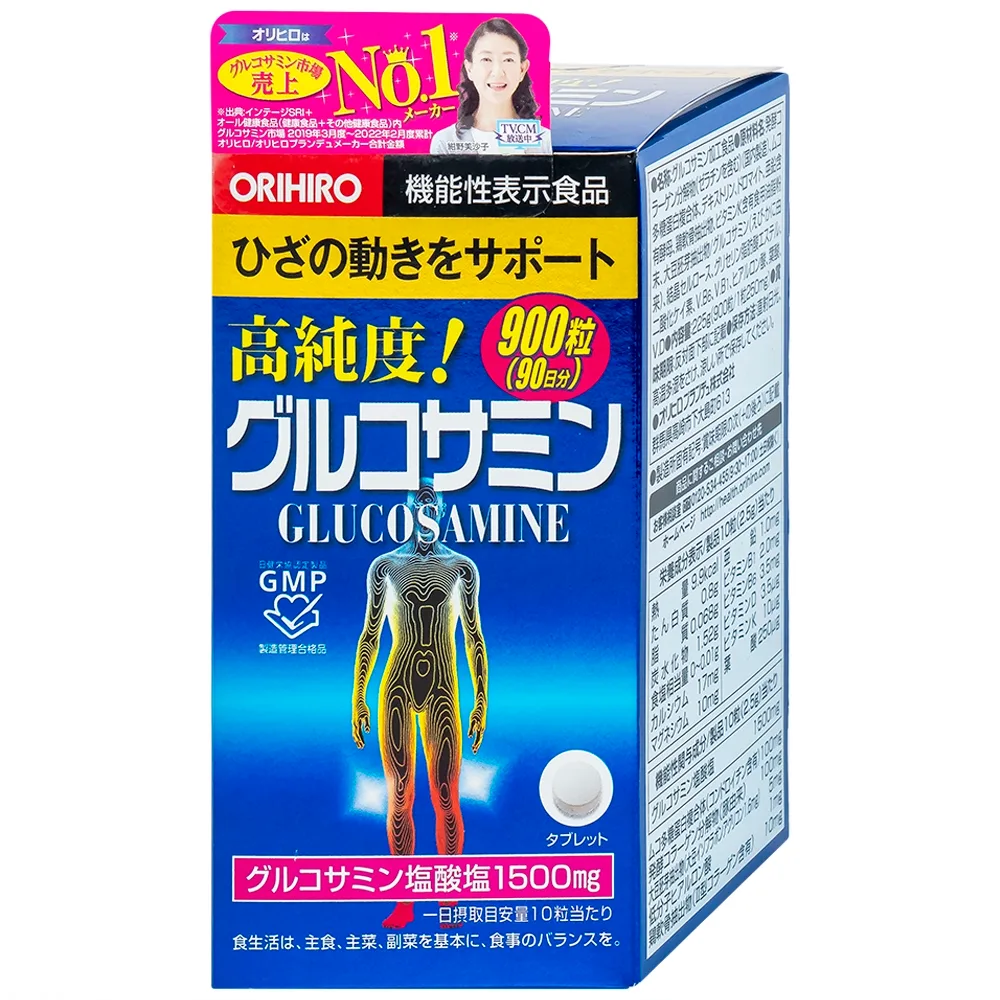Hình ảnh Viên nén Orihiro Glucosamine 900 hỗ trợ làm trơn ổ khớp, hạn chế lão hóa khớp (900 viên)