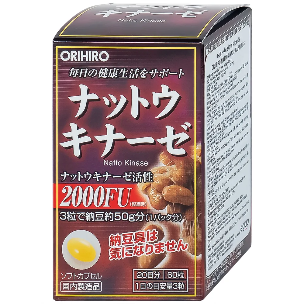 Hình ảnh Viên nang Orihiro Nattokinase hỗ trợ giảm nguy cơ huyết khối (60 viên)