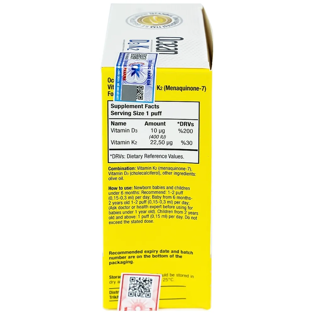 Hình ảnh Dung dịch DubOcean D3K2 Orzax 20ml bổ sung Vitamin D3 và Vitamin K
