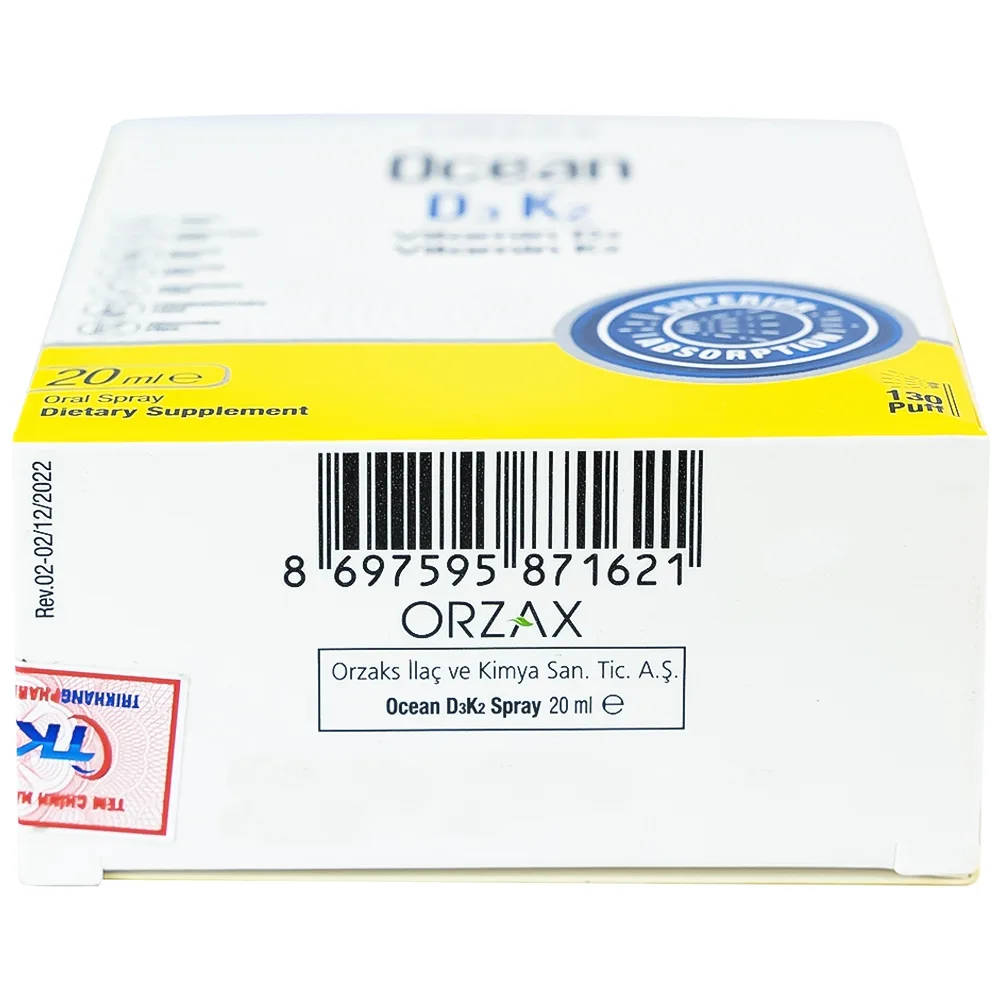 Hình ảnh Dung dịch DubOcean D3K2 Orzax 20ml bổ sung Vitamin D3 và Vitamin K