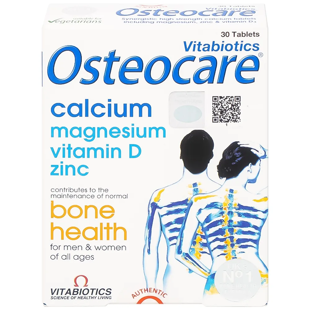 Hình ảnh Viên nén Osteocare Vitabiotics bổ sung canxi, khoáng chất cho xương chắc khoẻ (2 vỉ x 15 viên)