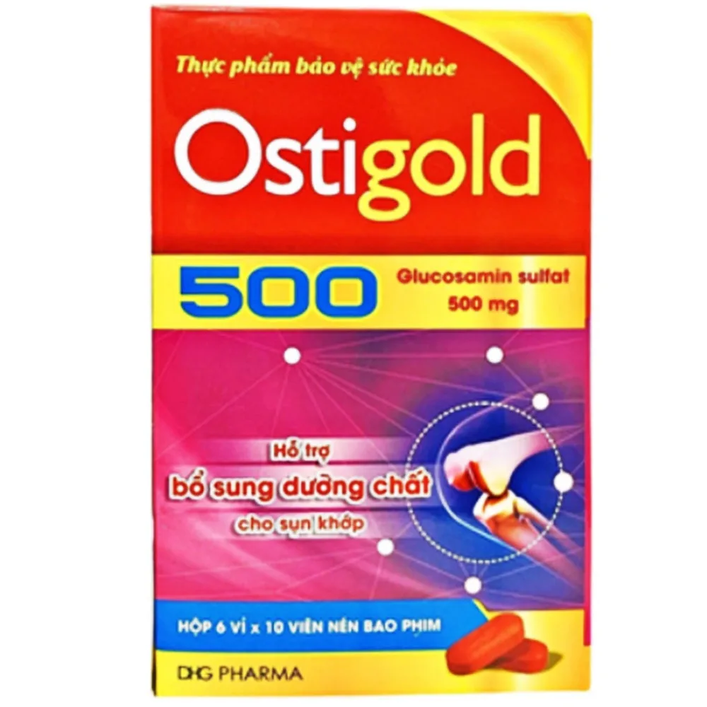 Hình ảnh Viên nén Ostigold 500 DHG bổ khớp bổ sung chất nhầy dịch khớp, hỗ trợ làm trơn khớp (6 vỉ x 10 viên)