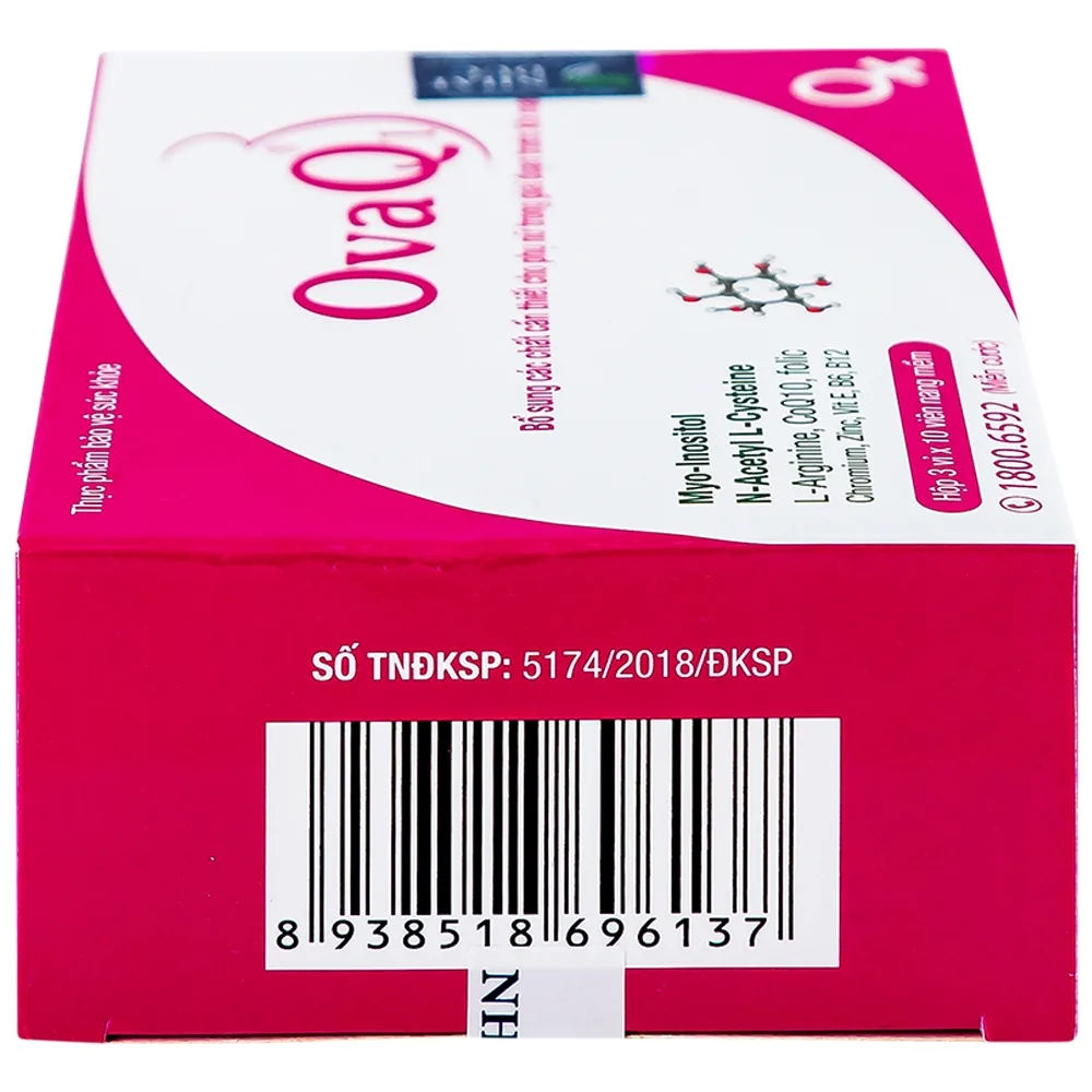 Hình ảnh Viên uống OvaQ1 hỗ trợ bổ sung Myo Inositol, Acid folic và các chất cần thiết cho phụ nữ trước khi mang thai (3 vỉ x 10 viên)