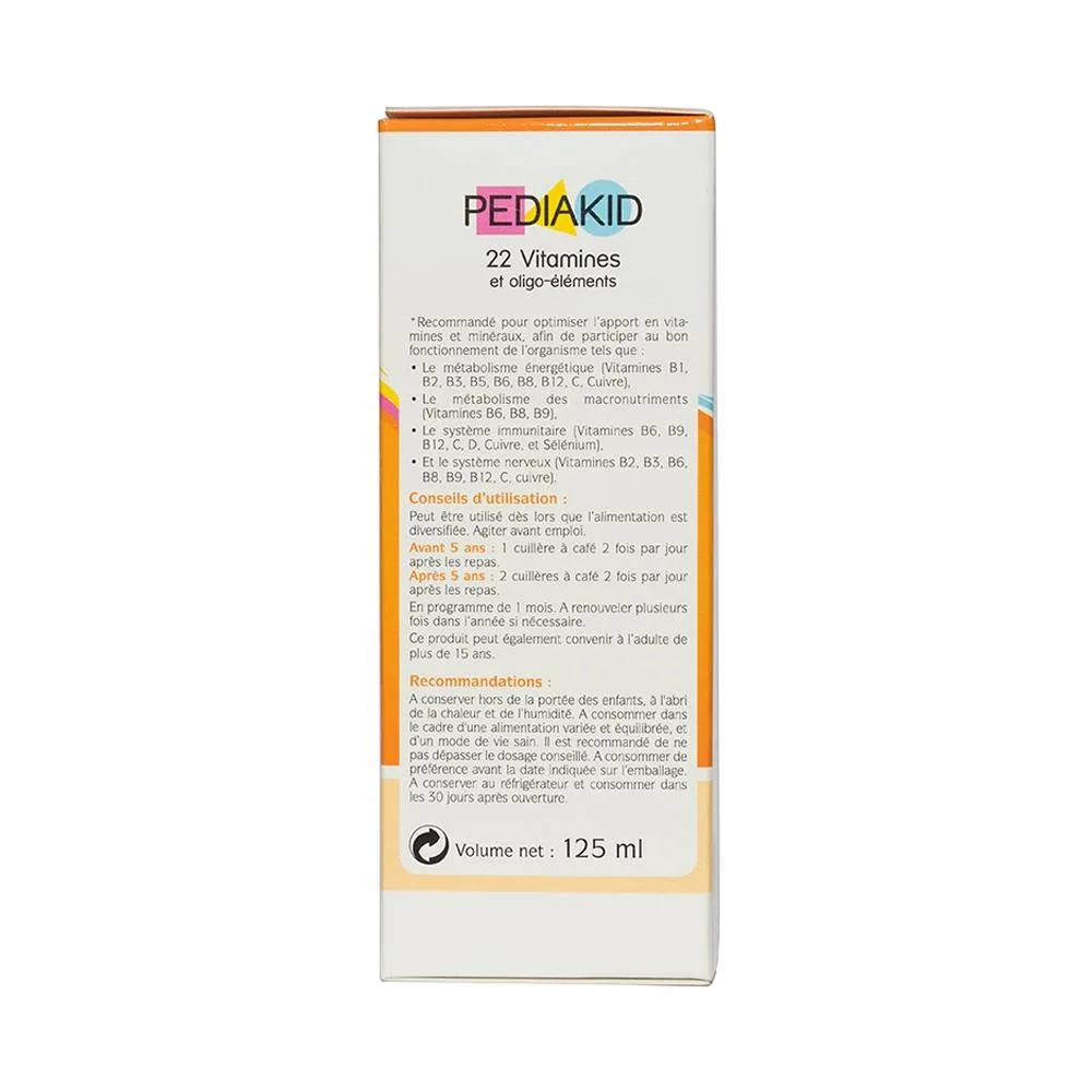 Hình ảnh Siro Pediakid 22 Vitamines bổ sung Vitamin và khoáng chất (125ml)