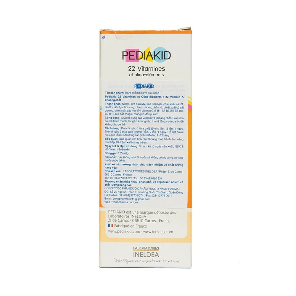 Hình ảnh Siro Pediakid 22 Vitamines bổ sung Vitamin và khoáng chất (125ml)