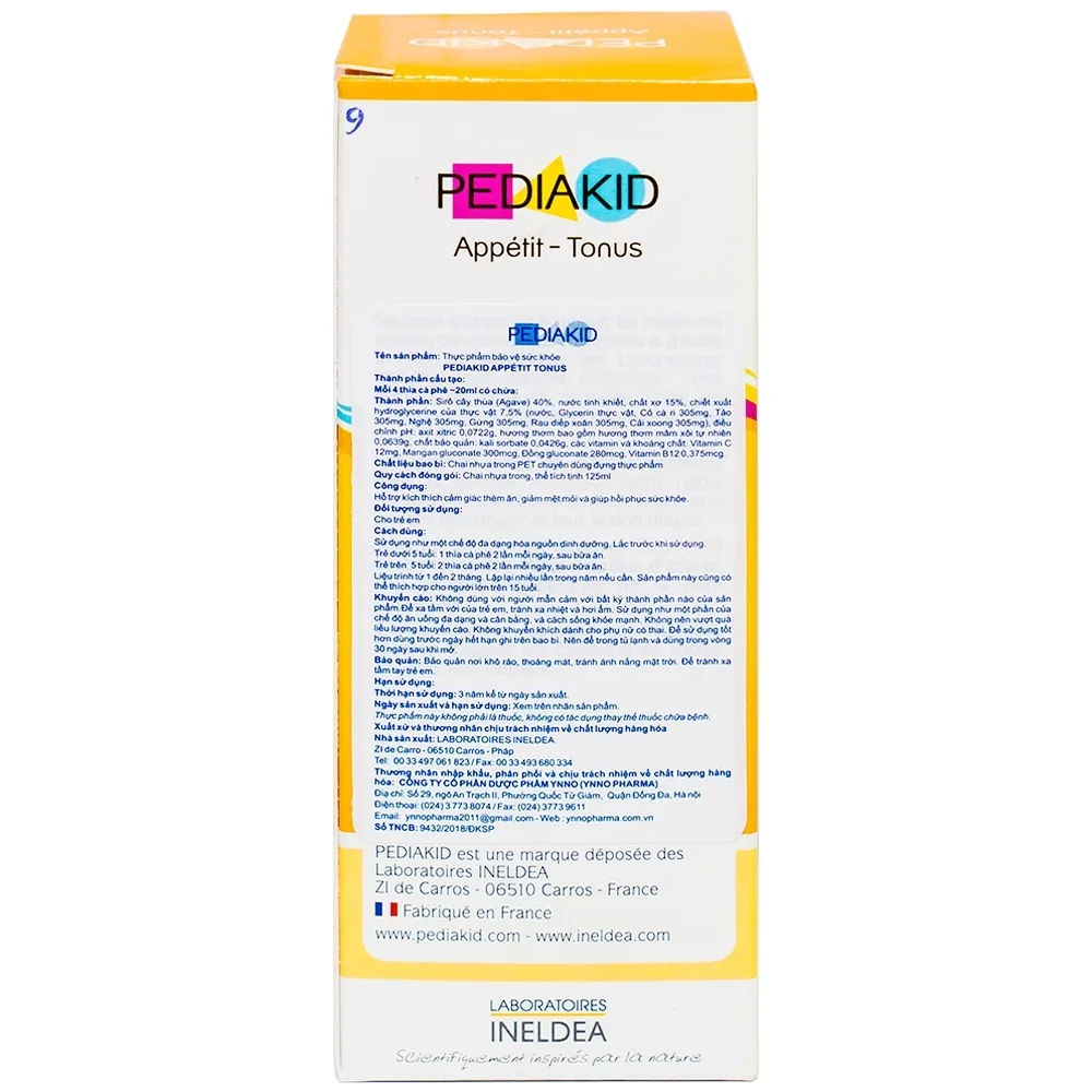Hình ảnh Siro Pediakid Appétit Tonus hỗ trợ kích thích cảm giác thèm ăn, giảm mệt mỏi (125ml)