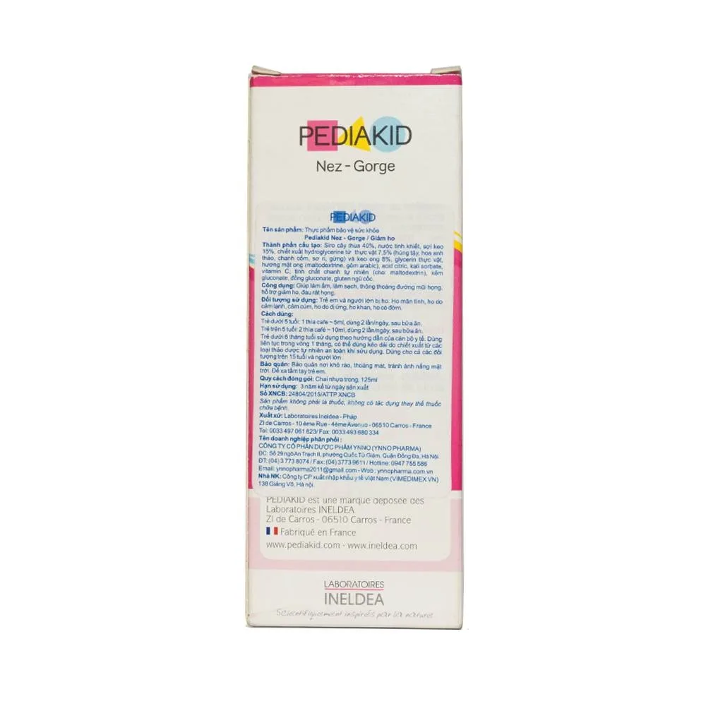 Hình ảnh Siro Pediakid Nez-Gorge giúp làm sạch, thông thoáng đường mũi họng (125ml)
