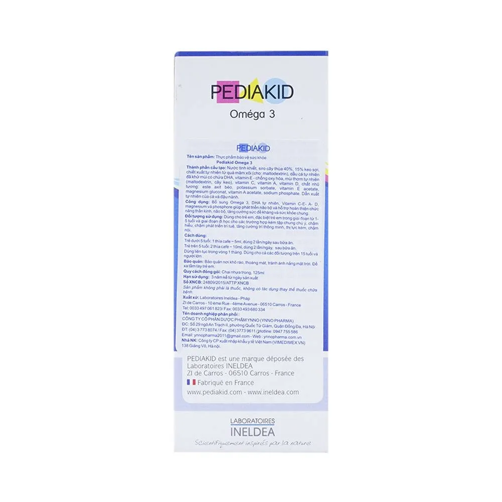 Hình ảnh Siro PediaKid Oméga 3 bổ sung Omega 3, DHA tự nhiên và các loại Vitamin (125ml)