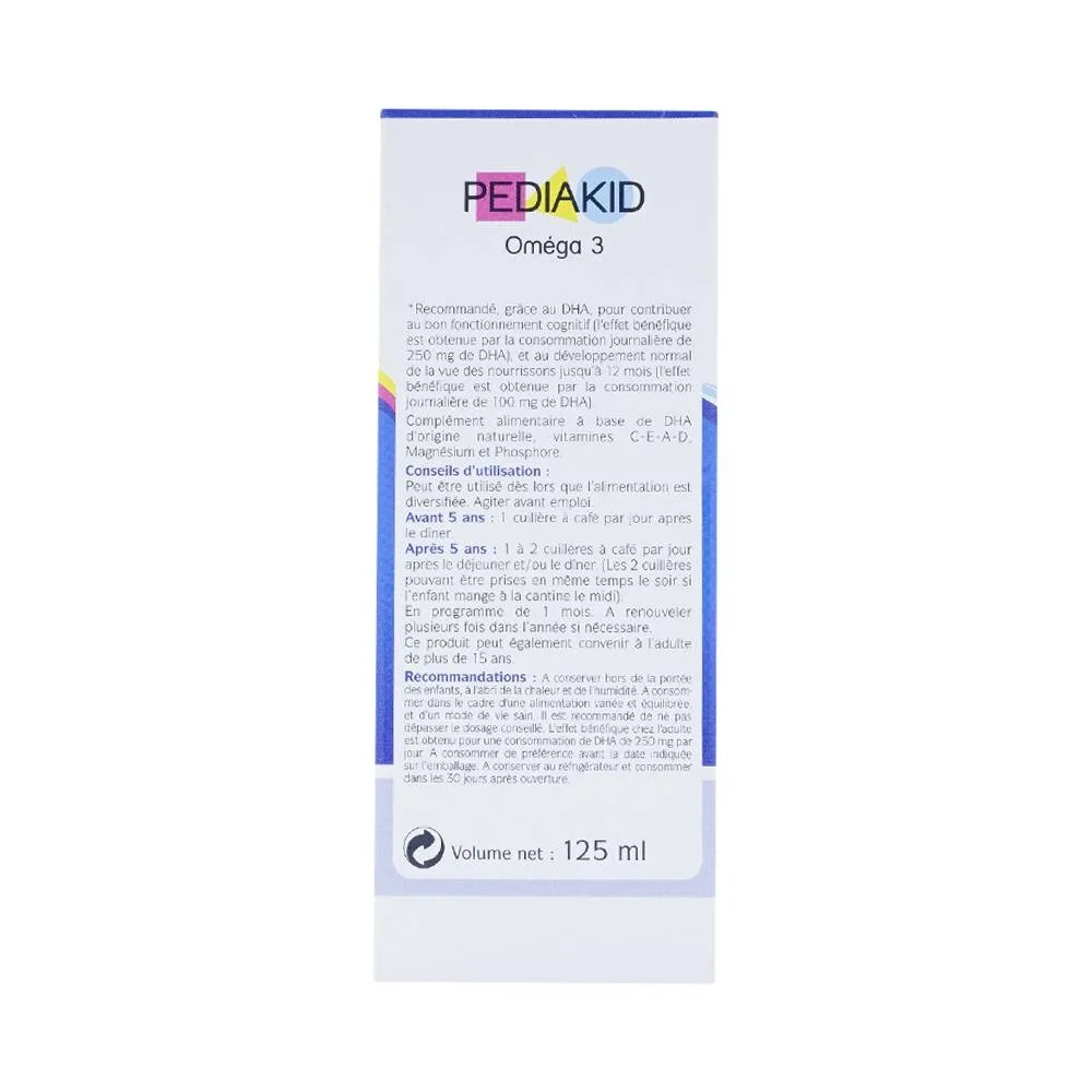 Hình ảnh Siro PediaKid Oméga 3 bổ sung Omega 3, DHA tự nhiên và các loại Vitamin (125ml)
