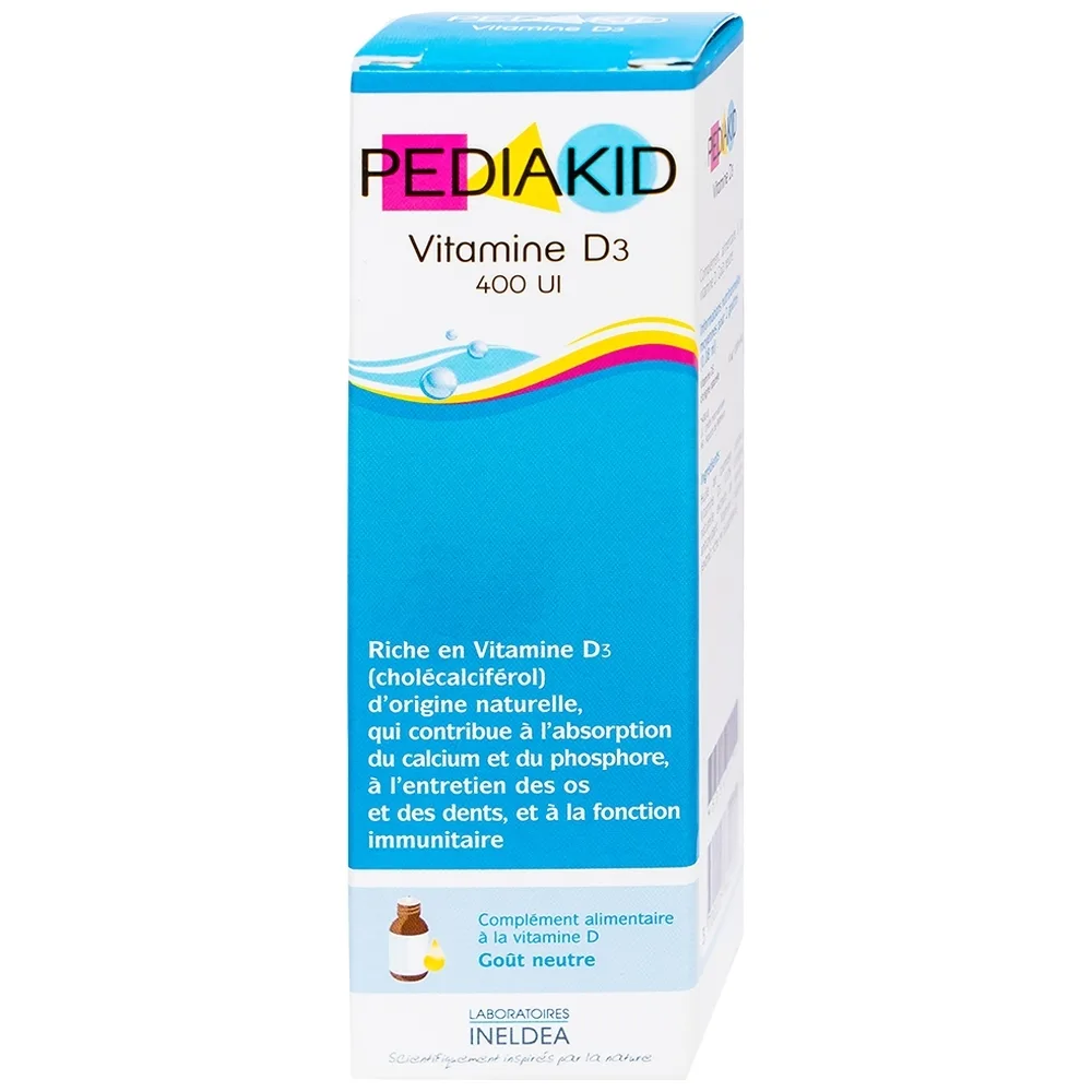 Hình ảnh Siro Pediakid Vitamin D3 bổ sung Vitamin D cho cơ thể, tăng hấp thụ canxi (20ml)