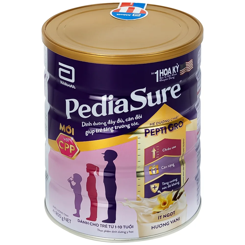 Hình ảnh Sữa bột PediaSure 800g Abbott hương vani bổ sung dinh dưỡng cho bé từ 1-10 tuổi 