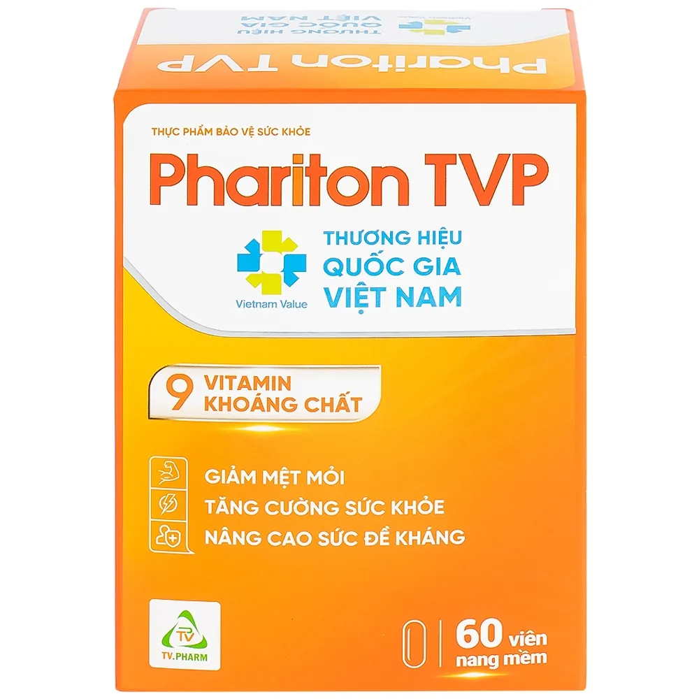 Hình ảnh Viên uống Phariton TVPharma hỗ trỡ tăng cường sức khỏe, nâng cao sức đề kháng (12 vỉ x 5 viên)