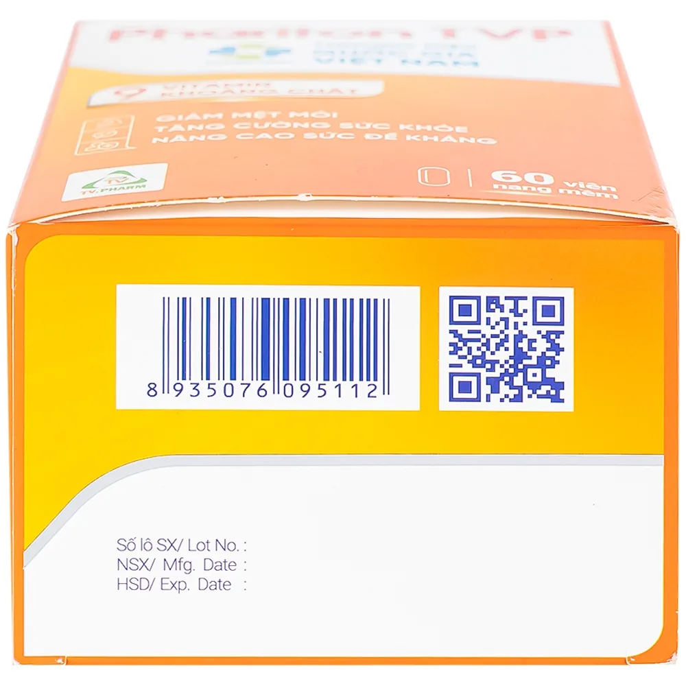 Hình ảnh Viên uống Phariton TVPharma hỗ trỡ tăng cường sức khỏe, nâng cao sức đề kháng (12 vỉ x 5 viên)