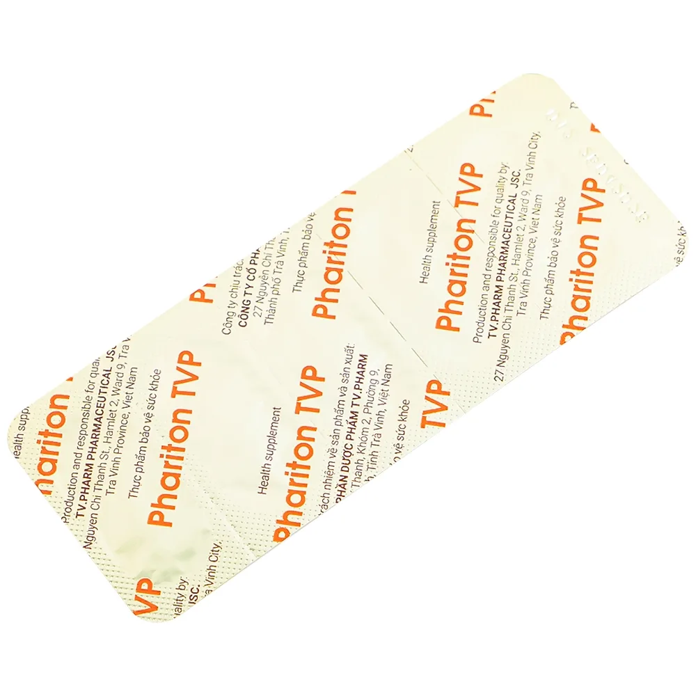 Hình ảnh Viên uống Phariton TVPharma hỗ trỡ tăng cường sức khỏe, nâng cao sức đề kháng (12 vỉ x 5 viên)