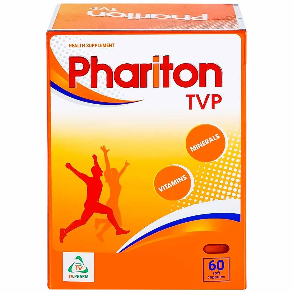 Hình ảnh Viên uống Phariton TVPharma hỗ trỡ tăng cường sức khỏe, nâng cao sức đề kháng (12 vỉ x 5 viên)