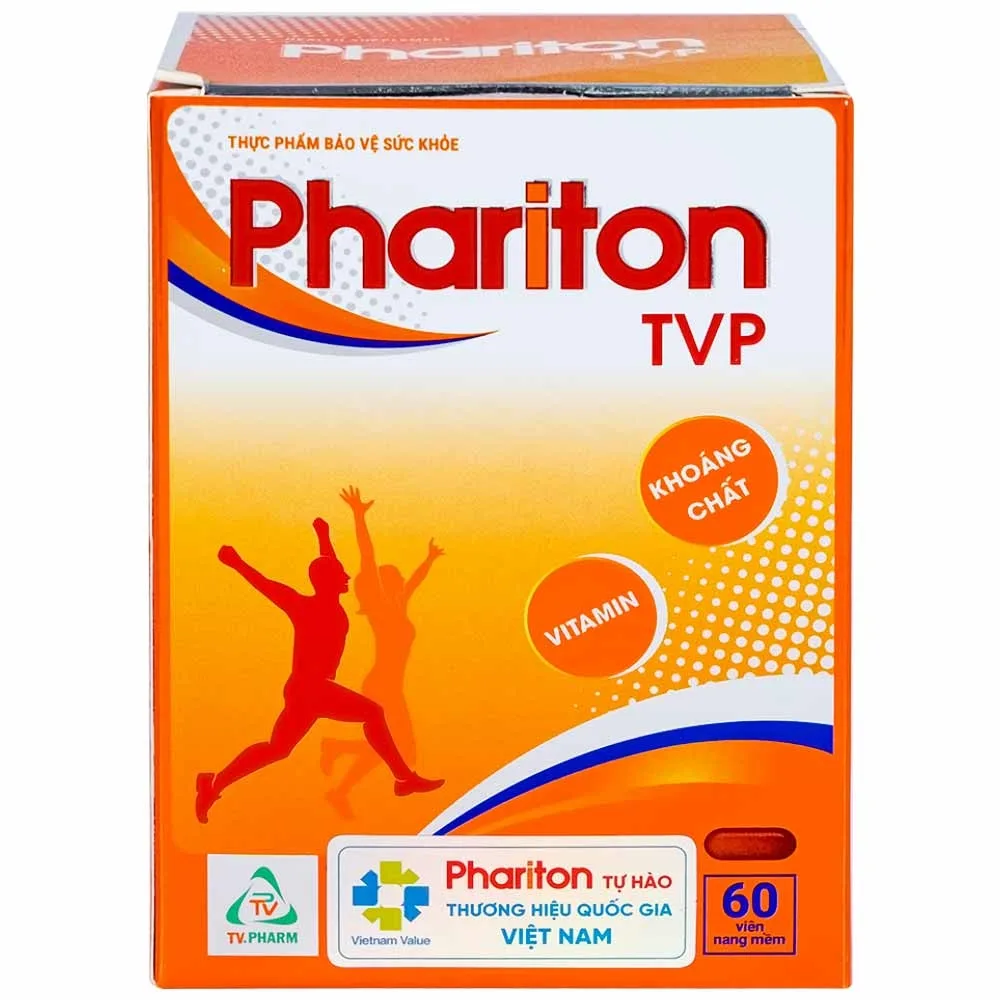 Hình ảnh Viên uống Phariton TVPharma hỗ trỡ tăng cường sức khỏe, nâng cao sức đề kháng (12 vỉ x 5 viên)