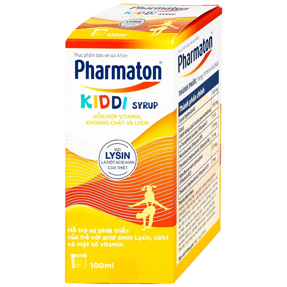 Hình ảnh Siro Pharmaton Kiddi Syrup 100ml Sanofi bổ sung Lysin, calci và một số vitamin