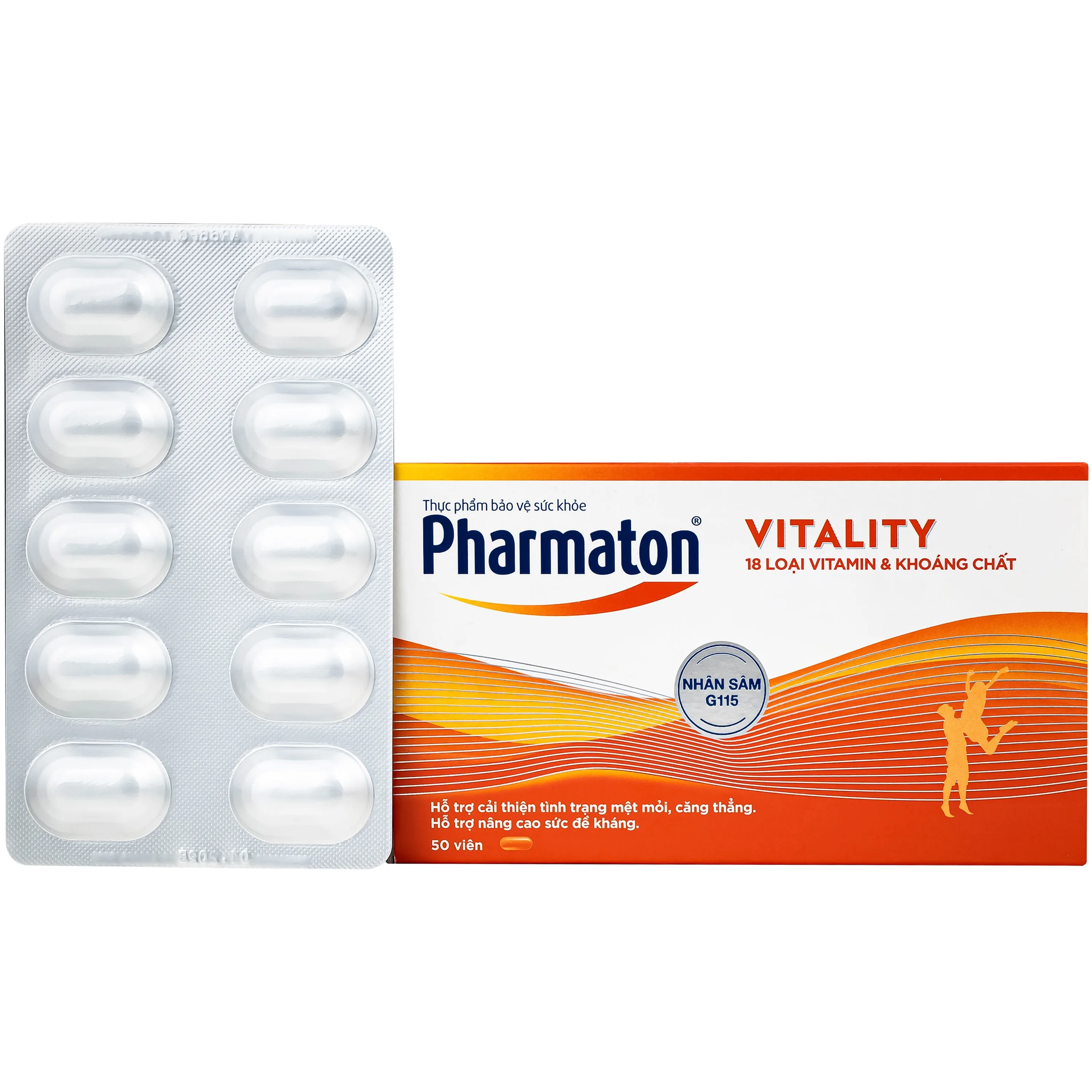 Hình ảnh Viên uống bổ sung năng lượng Pharmaton Vitality Sanofi hỗ trợ cải thiện tình trạng mệt mỏi, căng thẳng, nâng cao sức đề kháng dạng vỉ (5 vỉ x 10 viên)