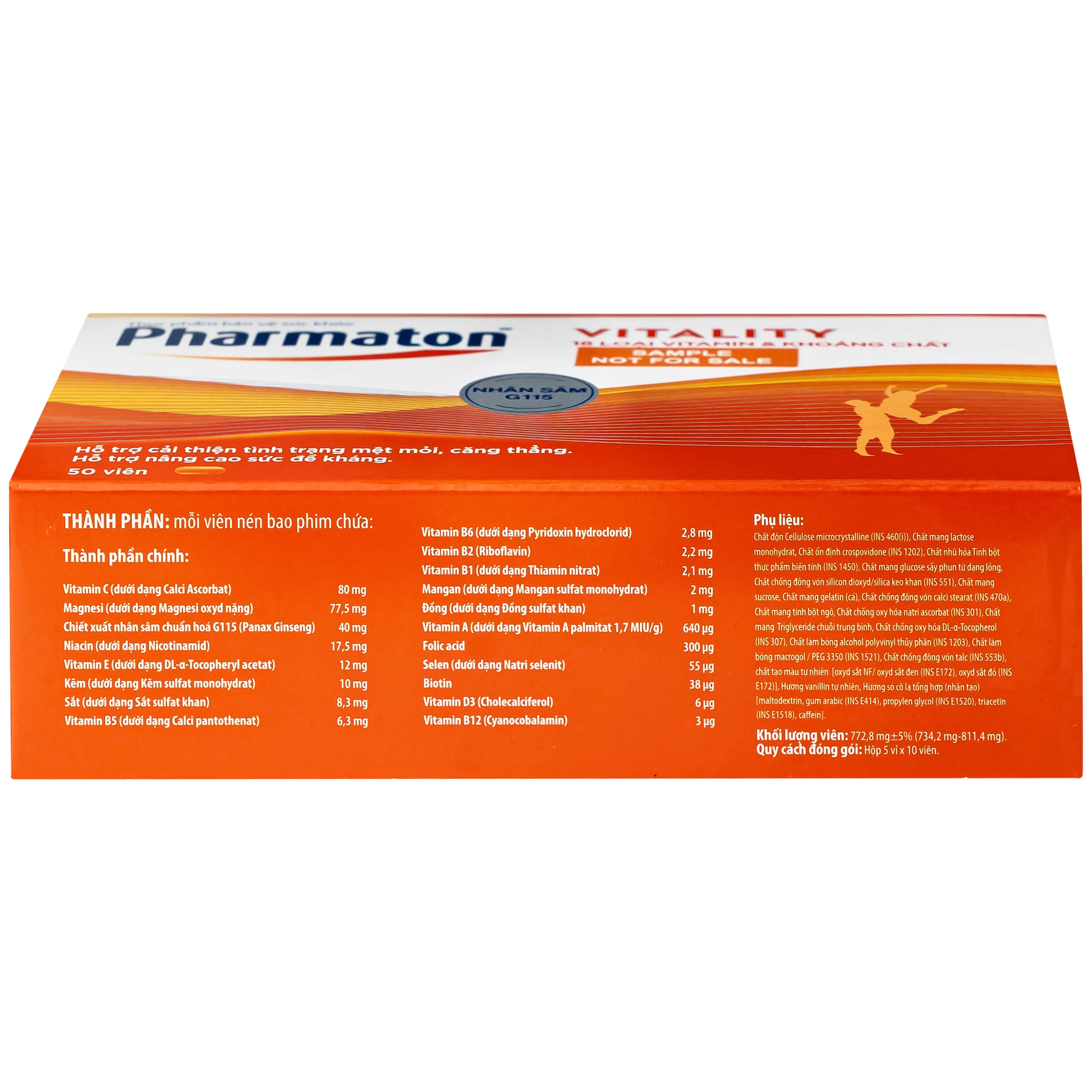 Hình ảnh Viên uống bổ sung năng lượng Pharmaton Vitality Sanofi hỗ trợ cải thiện tình trạng mệt mỏi, căng thẳng, nâng cao sức đề kháng dạng vỉ (5 vỉ x 10 viên)