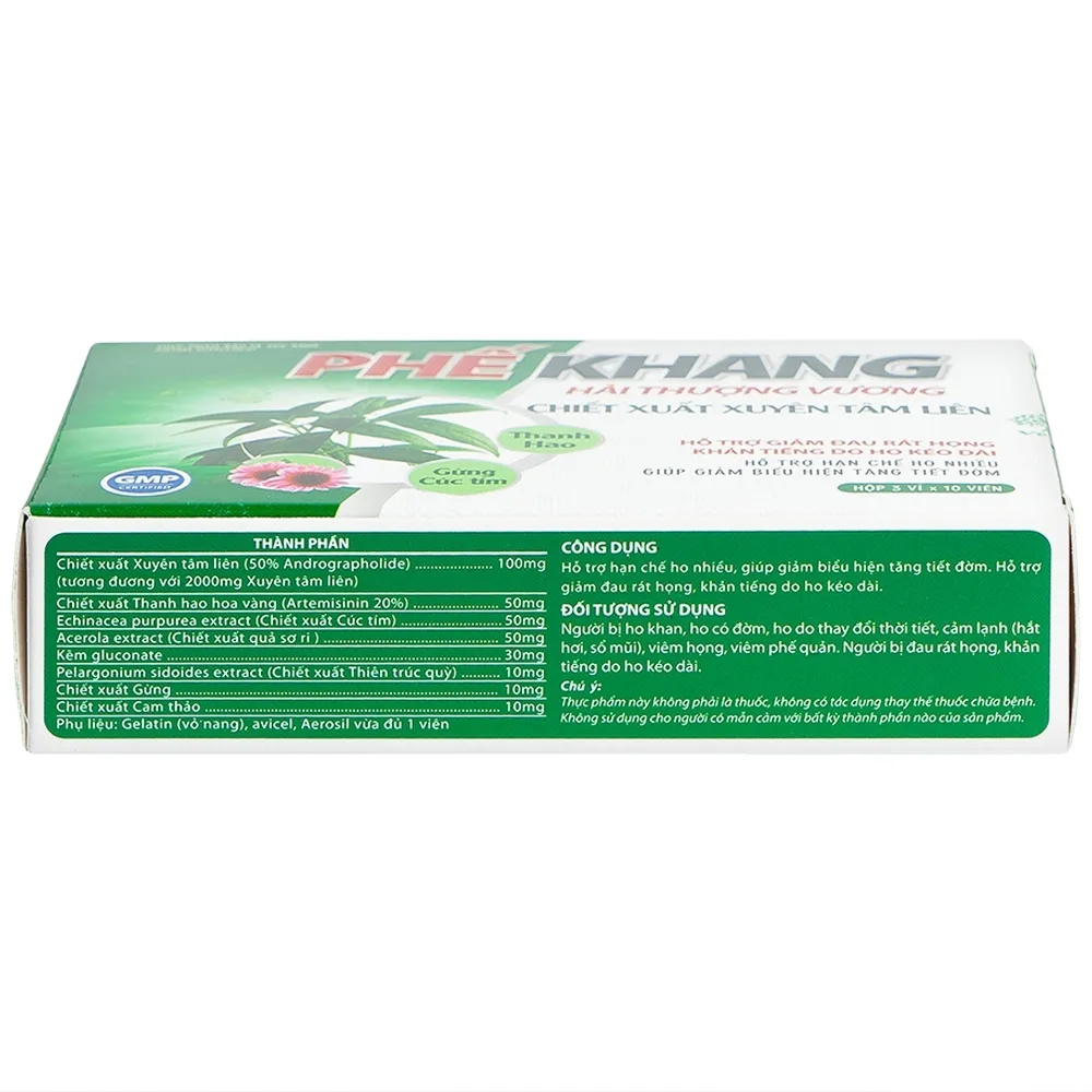 Hình ảnh Viên uống Phế Khang Hải Thượng Vương Vesta hỗ trợ giảm đau rát họng, khản tiếng do ho kéo dài (3 vỉ x 10 viên)