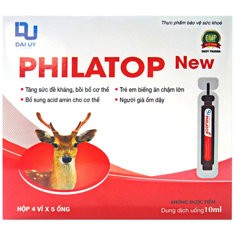Hình ảnh Dung dịch uống Philatop New tăng sức đề kháng, bồi bổ cơ thể, trẻ biếng ăn, bổ sung acid amin (4 vỉ x 5 ống x 10ml)