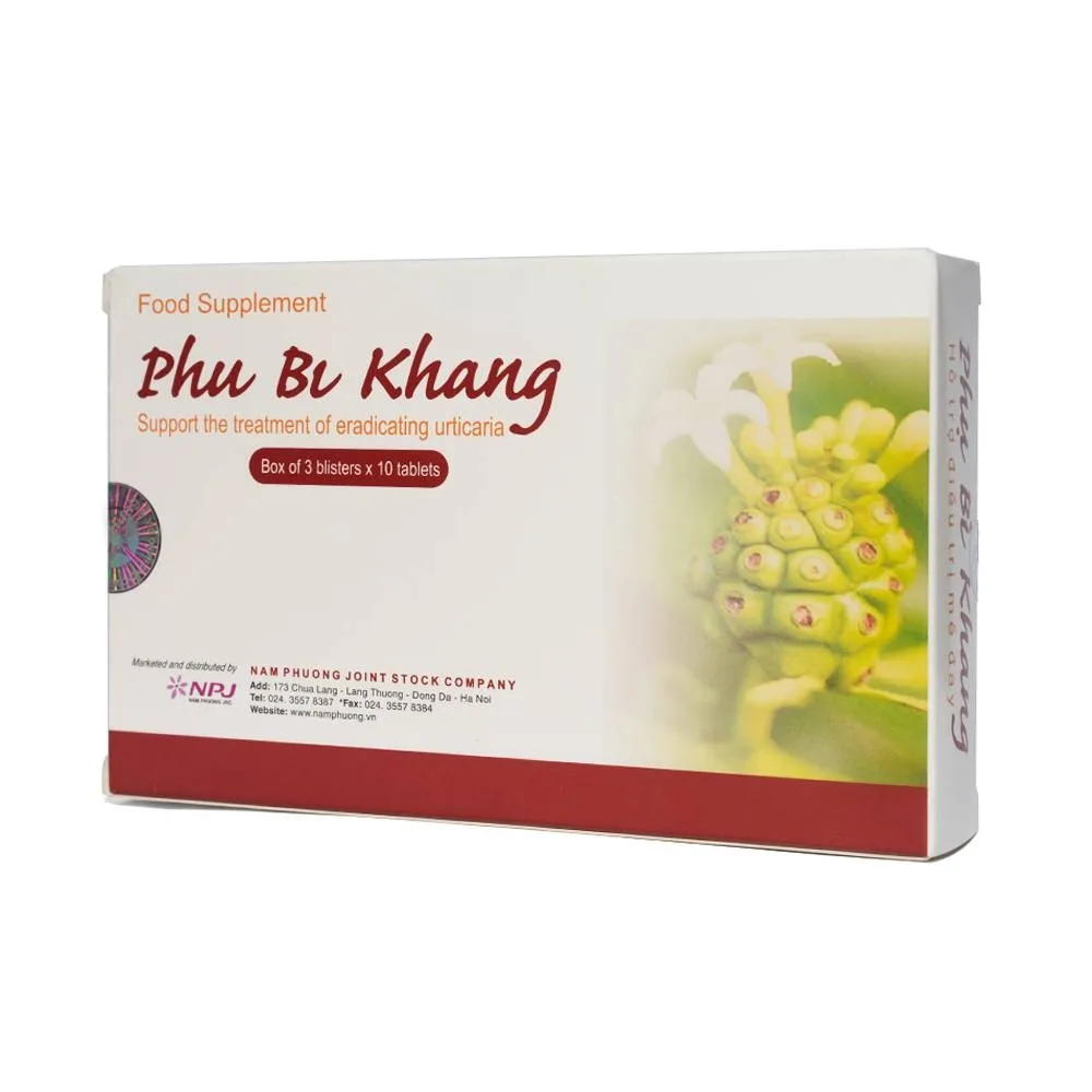 Hình ảnh Viên uống Phụ Bì Khang NPJ tăng cường sức đề kháng, giảm triệu chứng mề đay, mẩn ngứa (3 vỉ x 10 viên)