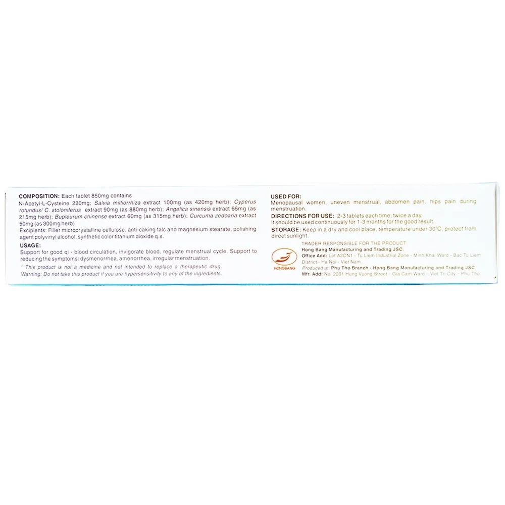 Hình ảnh Viên uống Phụ Lạc Cao EX Hồng Bàng hỗ trợ lưu thông khí huyết, bổ huyết (3 vỉ x 10 viên)