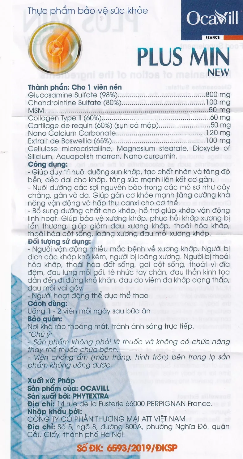 Hình ảnh Viên uống Plus Min New Phytextra hỗ trợ xương khớp khỏe mạnh, giảm đau do viêm khớp (100 viên)