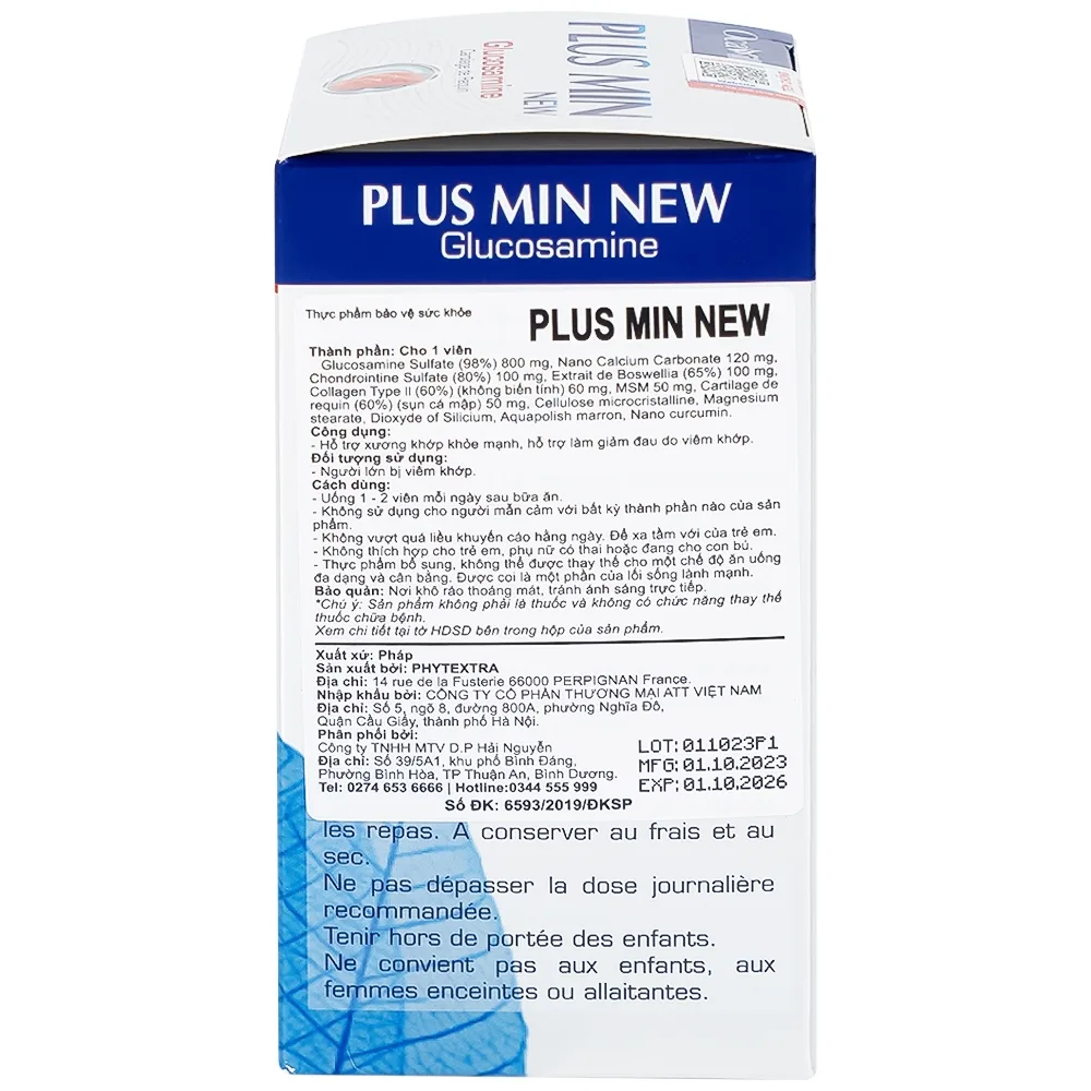 Hình ảnh Viên uống Plus Min New Phytextra hỗ trợ xương khớp khỏe mạnh, giảm đau do viêm khớp (100 viên)