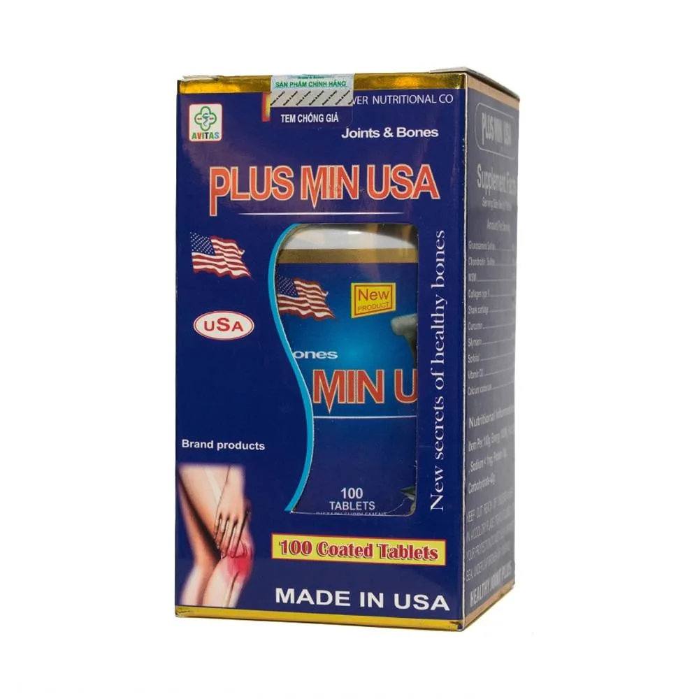 Hình ảnh Viên uống Plus Min USA Power Nutritional hỗ trợ bảo vệ, phục hồi, giảm đau xương khớp (100 viên)