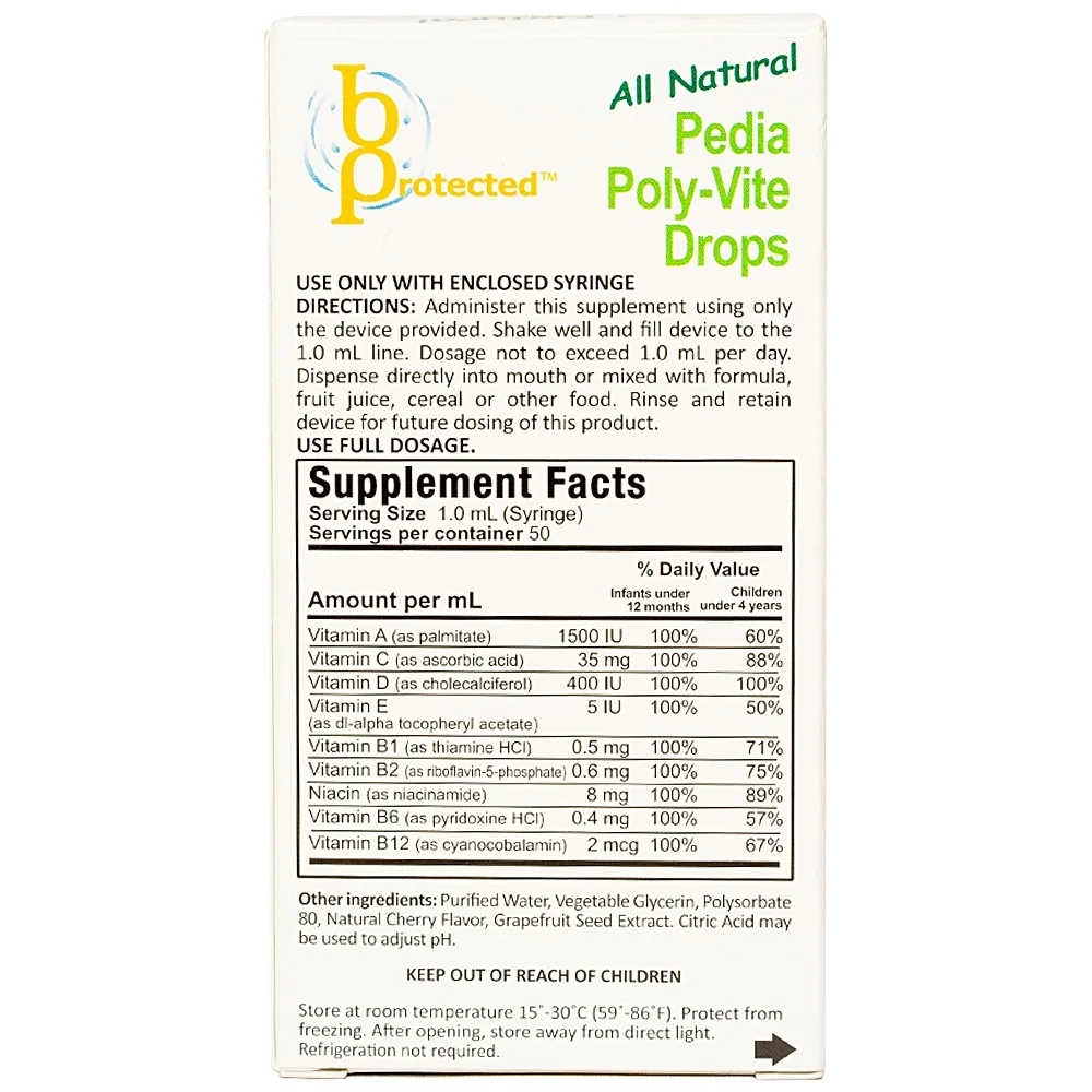 Hình ảnh Dung dịch Pedia Poly-Vite Drops bổ sung Vitamin, giúp tăng khả năng hấp thu (50ml)