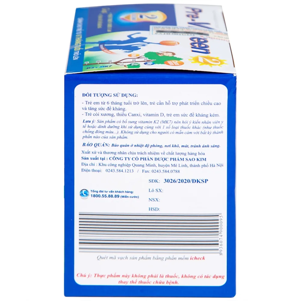 Hình ảnh Cốm Pre-Vipteen 2 Vinh Gia giúp tăng chiều cao, tăng sức đề kháng (20 gói x 2g)