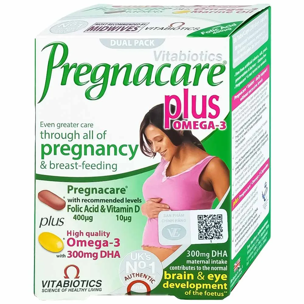 Hình ảnh Viên uống Pregnacare Plus Omega-3 Vitabiotics bổ sung Vitamin, Omega-3 và khoáng chất (56 viên)
