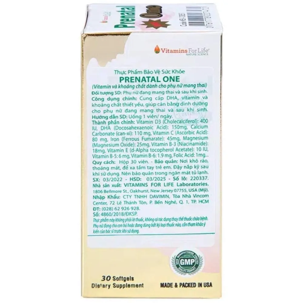 Hình ảnh Viên uống Prenatal One Vitamins For Life cung cấp DHA, Vitamin và khoáng chất thiết yếu (30 viên)