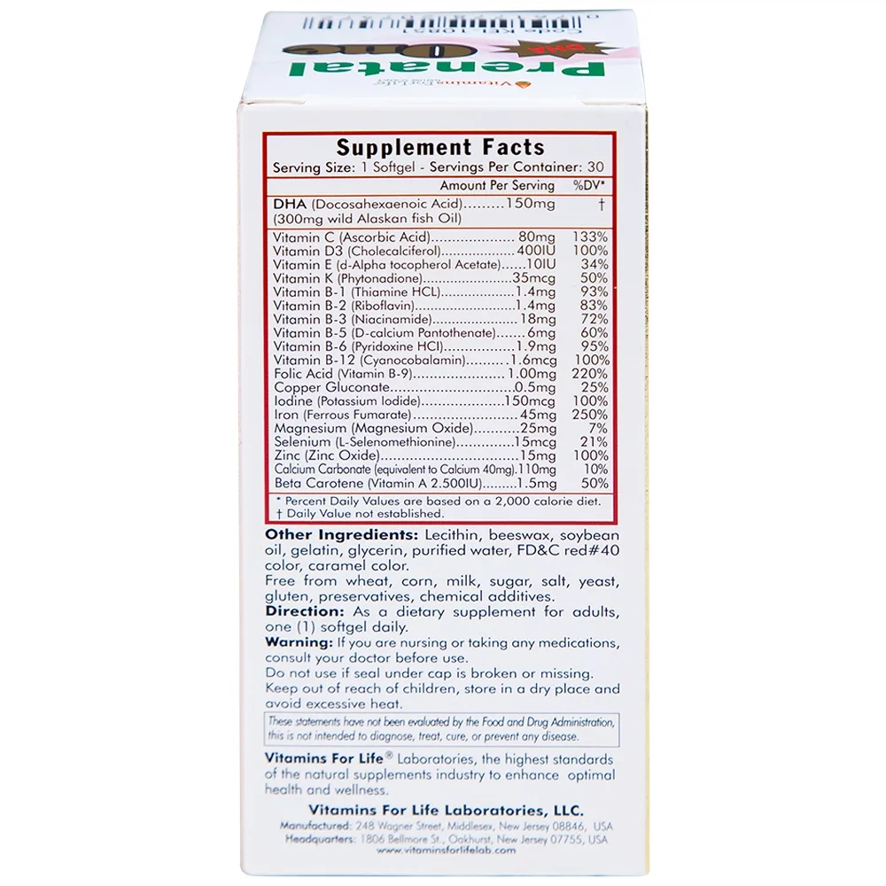 Hình ảnh Viên uống Prenatal One Vitamins For Life cung cấp DHA, Vitamin và khoáng chất thiết yếu (30 viên)