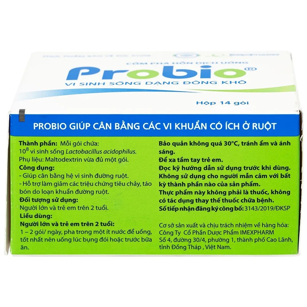 Hình ảnh Cốm pha hỗn dịch uống Probio Imexpharm cân bằng hệ vi sinh đường ruột (14 gói)