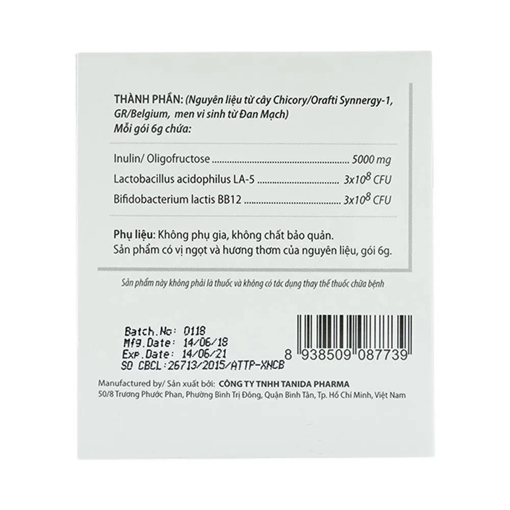 Hình ảnh Bột hòa tan Profiber Tanida bổ sung chất xơ giúp ngăn ngừa táo bón (20 gói x 6g)