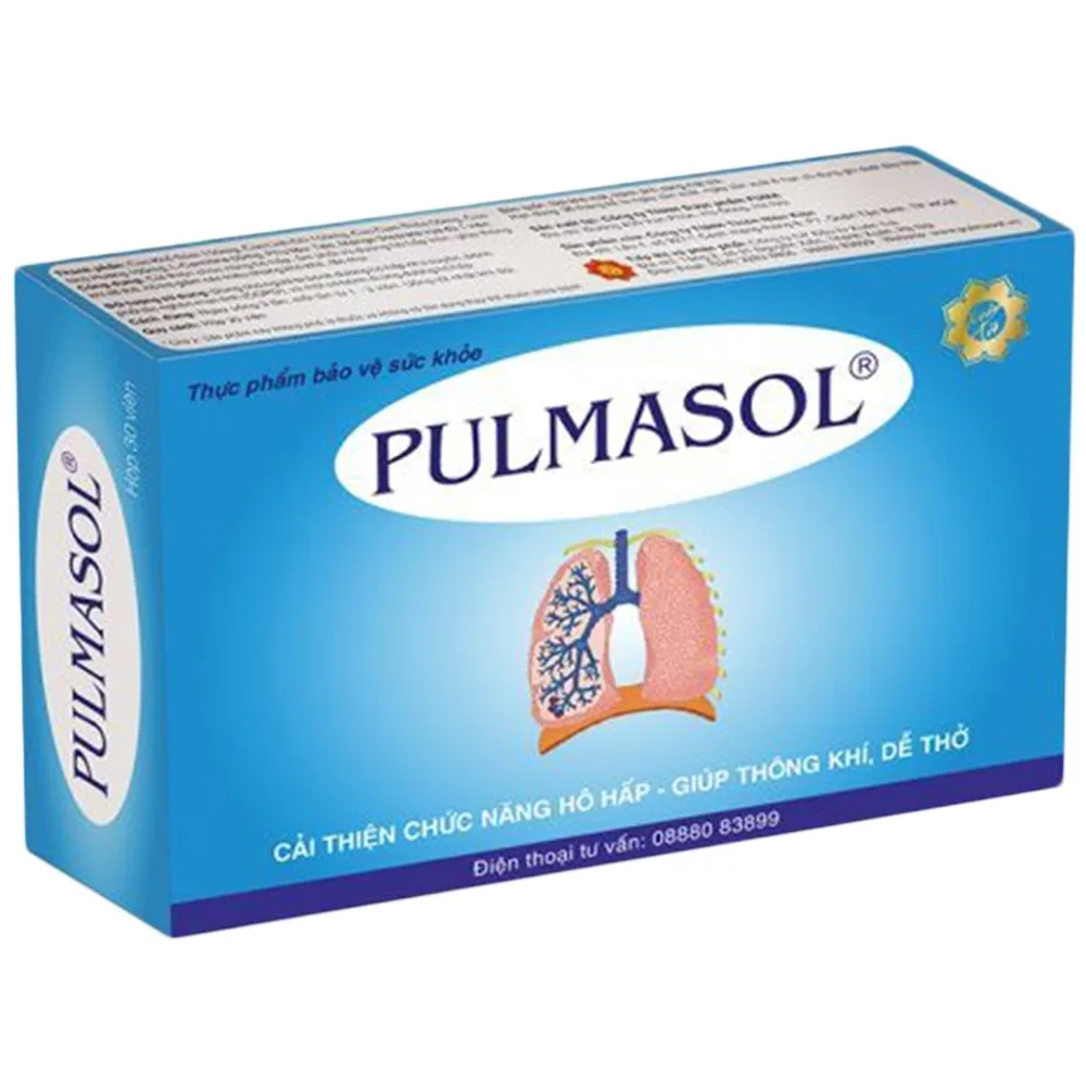 Hình ảnh Viên uống Pulmasol Fuma hỗ trợ cải thiện chức năng hô hấp (3 vỉ x 10 viên)