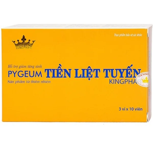 Hình ảnh Viên nén Pygeum Tiền Liệt Tuyến Kingphar hỗ trợ giảm tăng sinh (3 vỉ x 10 viên)