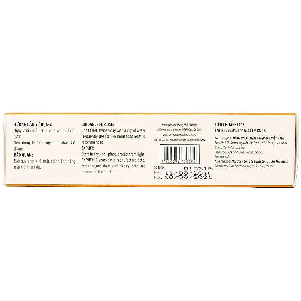 Hình ảnh Viên nén Pygeum Tiền Liệt Tuyến Kingphar hỗ trợ giảm tăng sinh (3 vỉ x 10 viên)