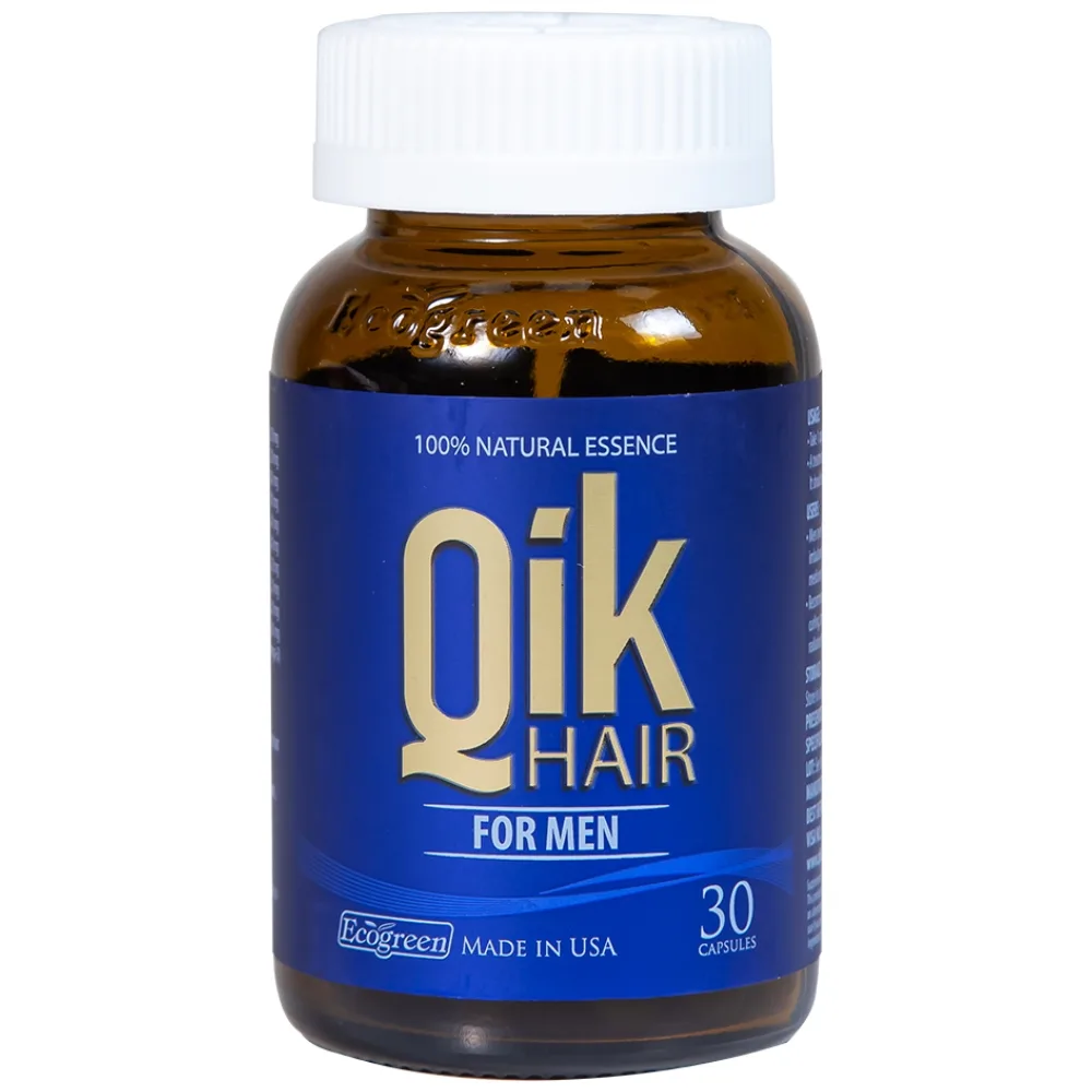 Hình ảnh Viên uống Qik Hair For Men Ecogreen giúp giảm rụng tóc, hối đầu ở nam giới (30 viên)