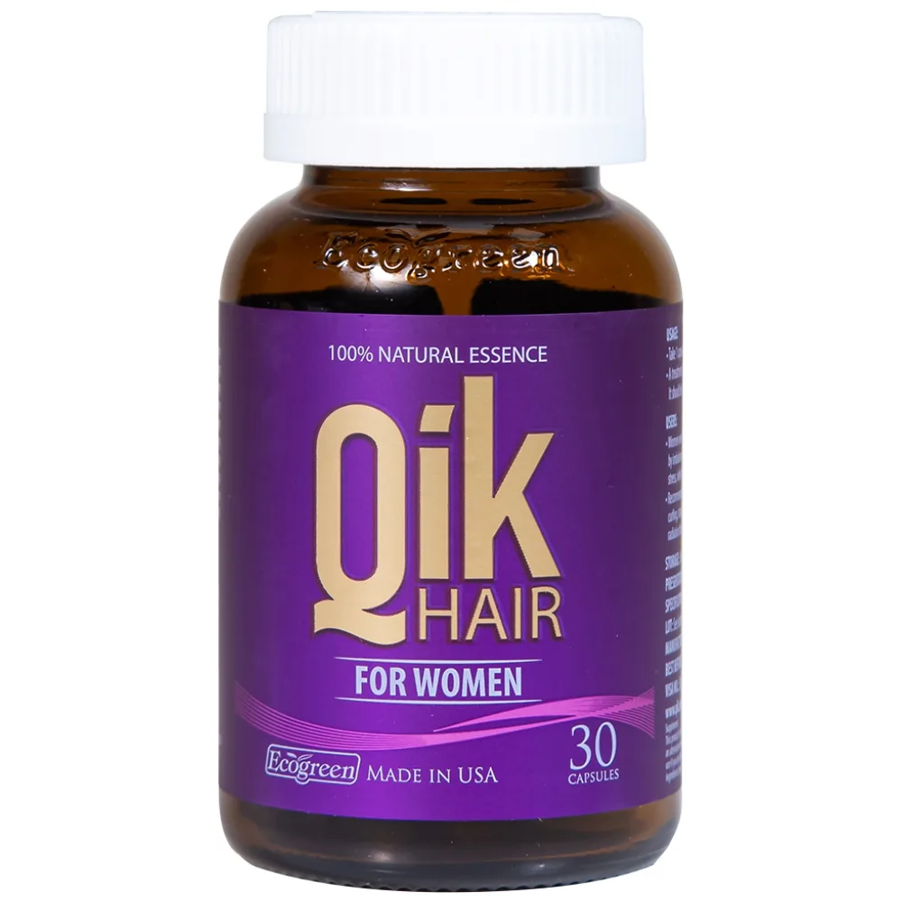 Hình ảnh Viên uống Qik Hair For Women Ecogreen giúp giảm rụng tóc ở nữ giới, giúp tóc mọc nhanh (30 viên)