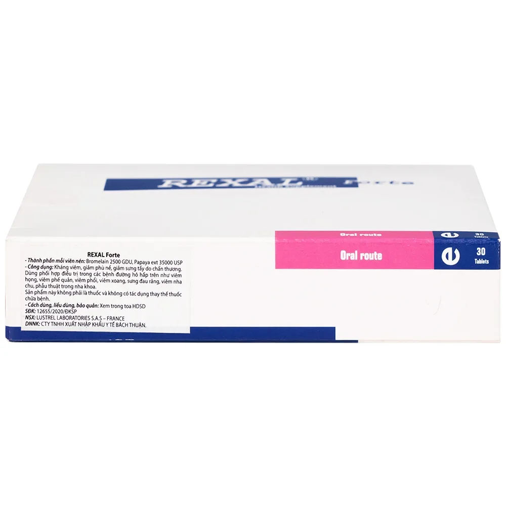 Hình ảnh Viên uống Rexal Forte Lustrel hỗ trợ kháng viêm, giảm phù nề, sưng tấy do chấn thương (2 vỉ x 15 viên)