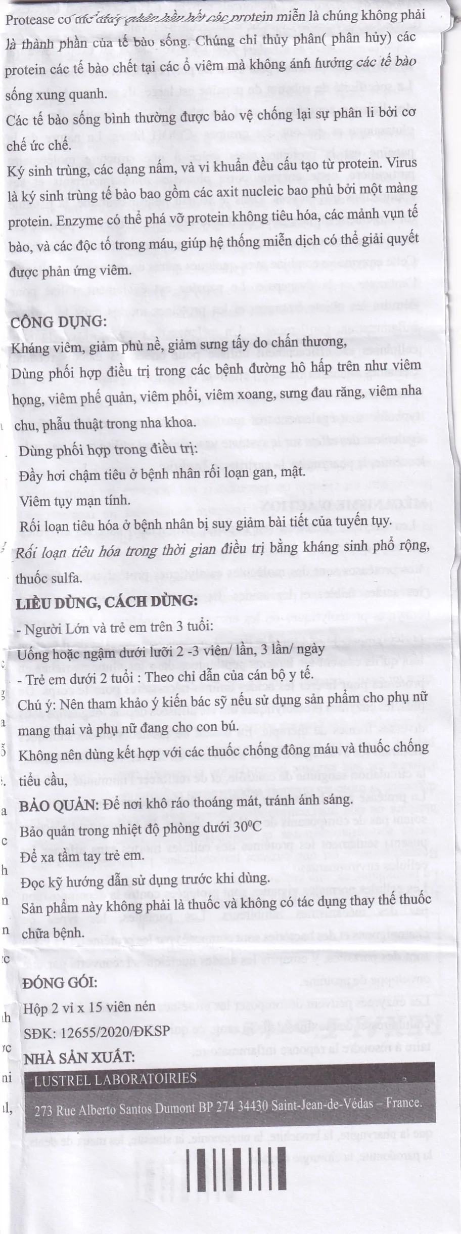 Hình ảnh Viên uống Rexal Forte Lustrel hỗ trợ kháng viêm, giảm phù nề, sưng tấy do chấn thương (2 vỉ x 15 viên)