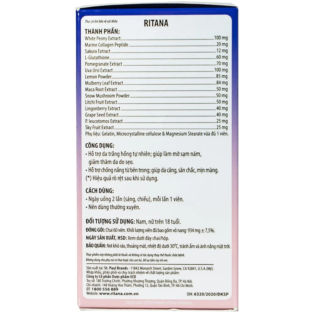 Hình ảnh Thực phẩm bảo vệ sức khỏe Ritana