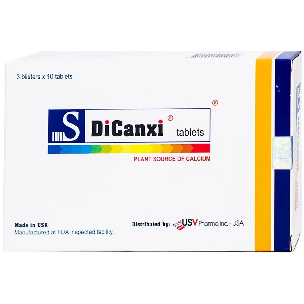 Hình ảnh Viên uống S DiCanxi USV Pharma hỗ trợ bổ sung canxi (3 vỉ x 10 viên)