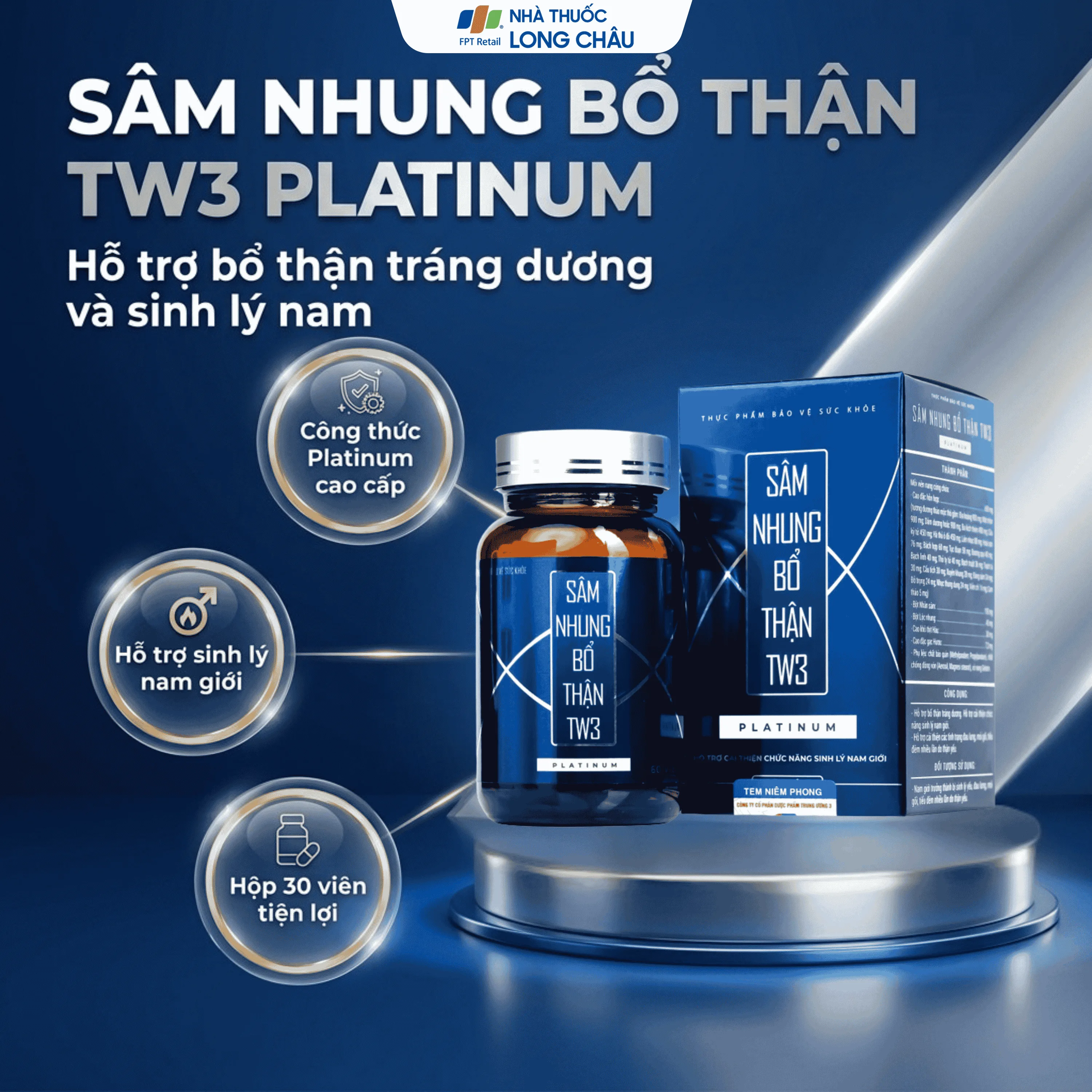 Hình ảnh Viên uống bổ Thận tráng dương TW3 Platinum (30 viên)