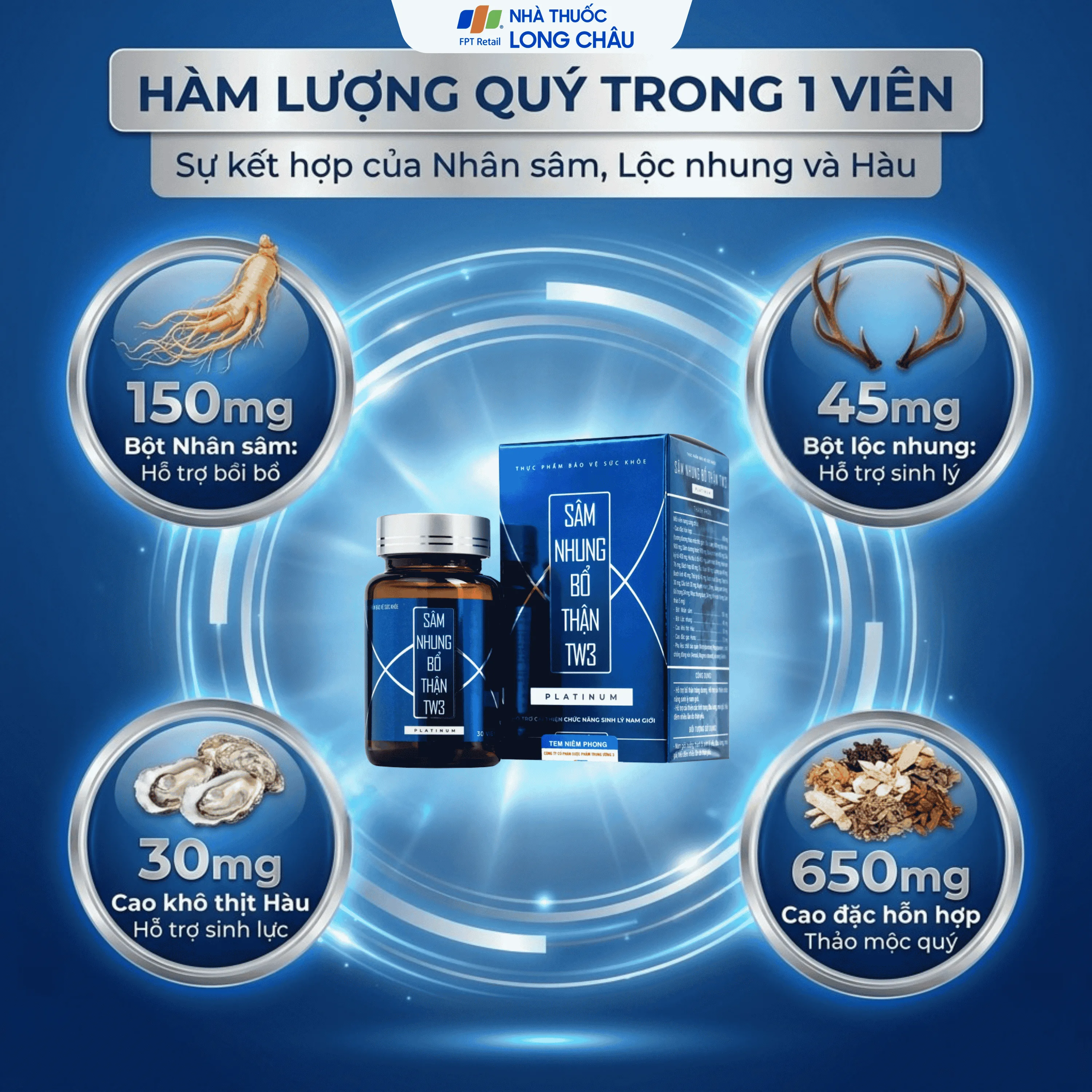 Hình ảnh Viên uống bổ Thận tráng dương TW3 Platinum (30 viên)