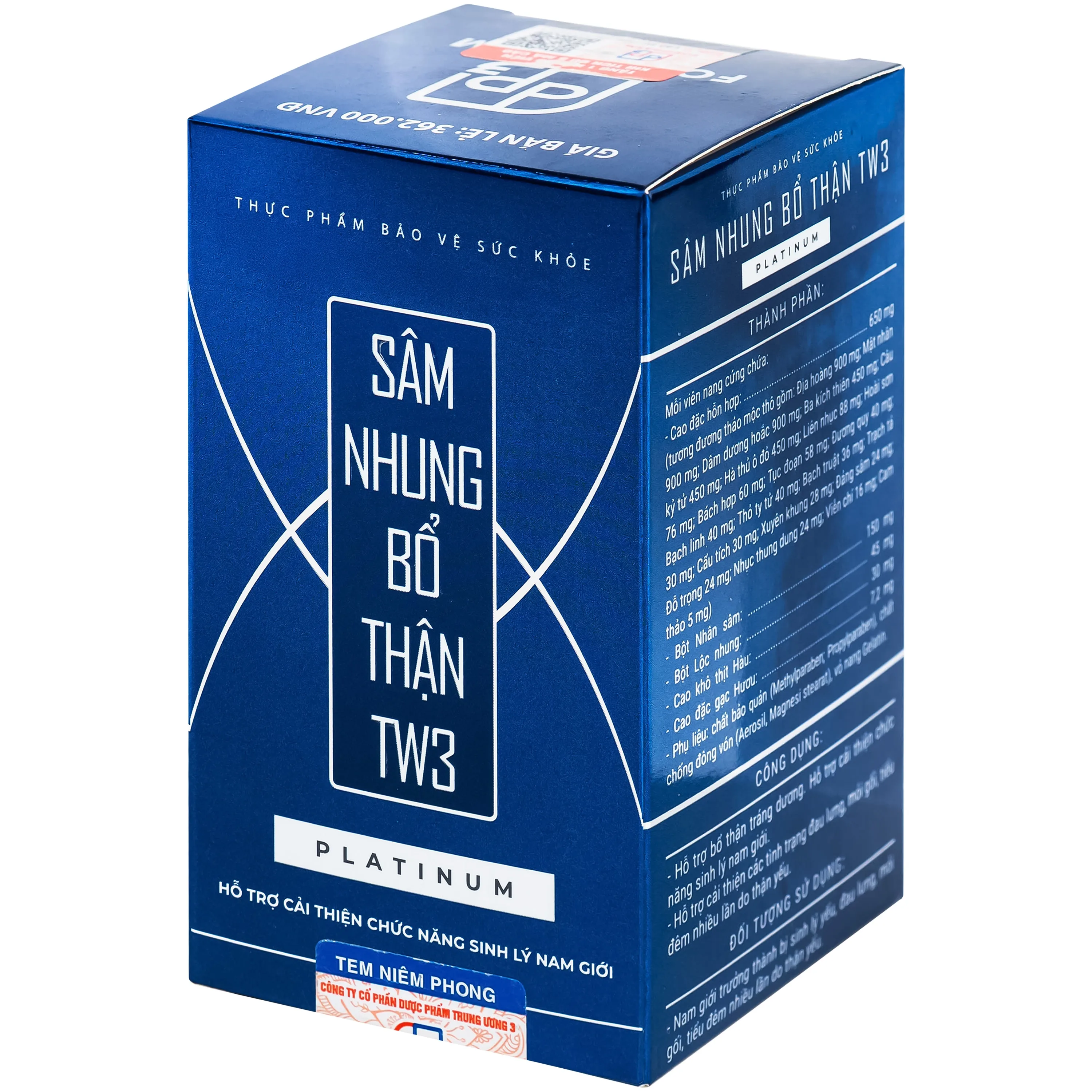 Hình ảnh Viên uống bổ Thận tráng dương TW3 Platinum (30 viên)
